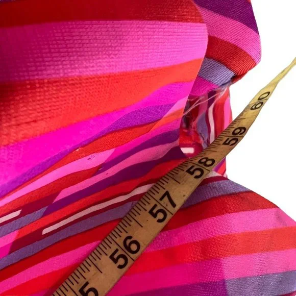 Vintage 60s Catalina Pink Stripe Halter Pool Party Full Length Dress 6 - Picture 11 of 11